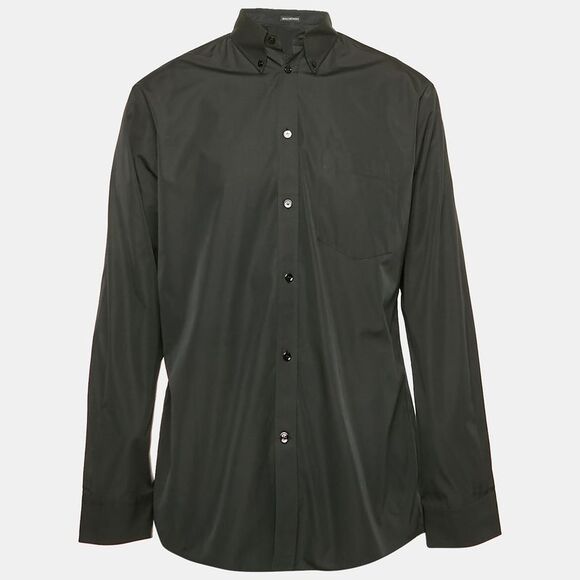 Balenciaga Black Cotton Long Sleeve Shirt M Balenciaga Black Cotton Long Sleeve Shirt M
